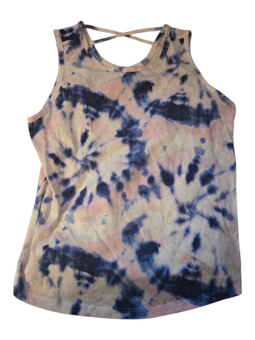 The Children's Place Navy & Pale Pink Tie-Dye Crisscross Tank